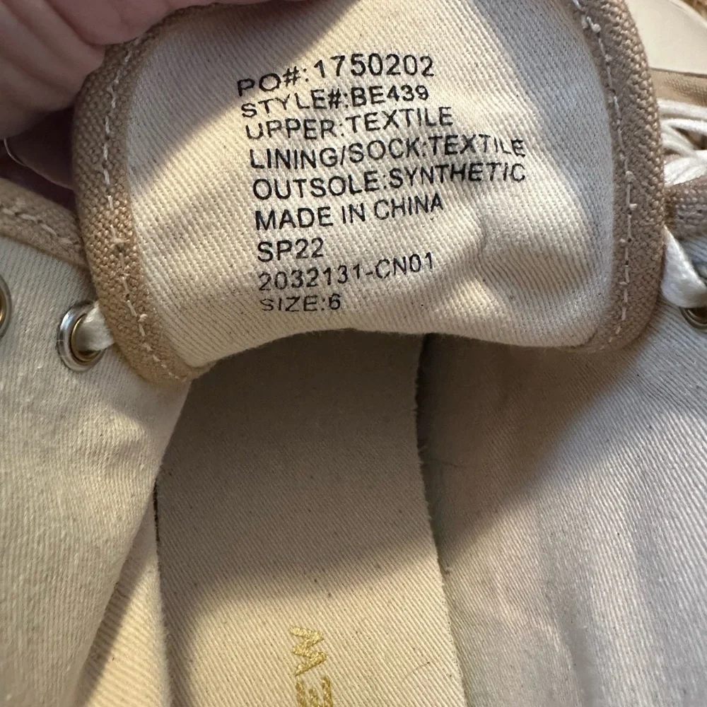 J.Crew Canvas High Top Sneakers | Neutral Tan | Size 6